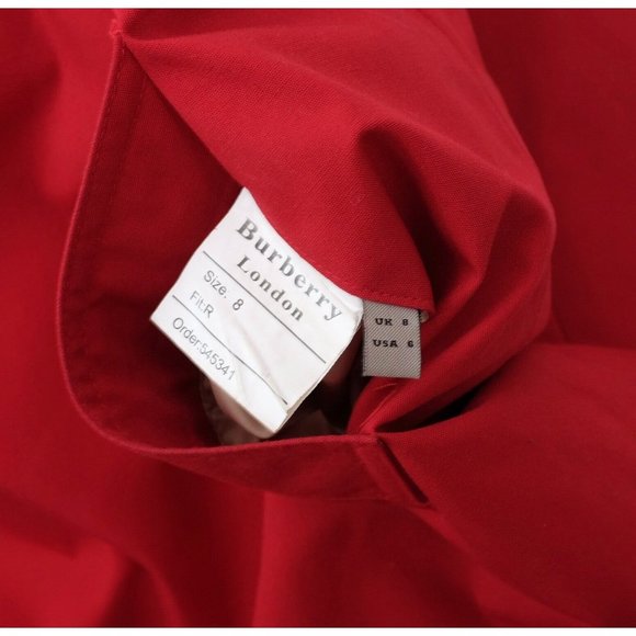 Burberry London US 6 jacket red double breasted belted nova trench short - Picture 14 of 16